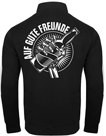 Spaß Kostet Herren Trainingsjacke mit Streifen Auf Gute Freunde bis zum Tod (mit Rückendruck) Größe S - 3XL