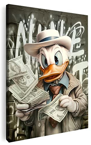 Artmazing | Donald Duck Bild bunt | Coole Wandbilder Wohnzimmer | Bilder Wand | Leinwand XXL | Buntes Poster für Wand