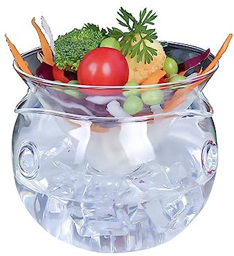 MIAOLLUN Salatschüsseln Salatschüsseln Mit Trockeneis Design Bananenschalen Klare Schalen Für Gekühlte Pasta, Kartoffel, Dressing,540ML