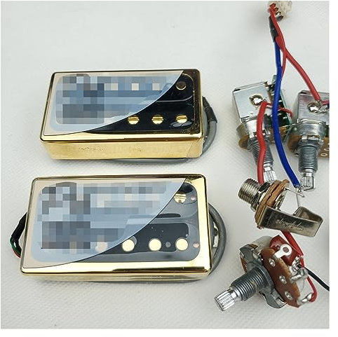 Pick-up électrique 1 Jeu pour Micros Humbucker Noirs pour Guitare Électrique LP Standard Neck Et Bridge avec Faisceau De Câblage Pro (Color : Gold)
