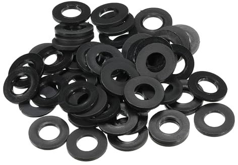 PATIKIL M10 Arandela Plana de Nylon, 80Pcs Arandela Plana de Plástico Redondo Juntas Toricas Sellado Espaciador para Tubería Manguera Sujetador Perno, 10x20x2mm (ID*OD*Gorsor), Negro