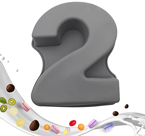 masteymoh Kuchenform Silikon Backform Zahlen 3D Numbers Cake Kuchenbackform Zahlen 2 Number Cake Backform Geburtstag Hochzeit Jubiläum Geburtstagstorte Silikon Zahlen Backformen (2 Größe)