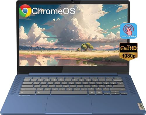 Lenovo Slim 3 Chromebook Laptop for Business Student, 14'' FHD Touchscreen, 8-Core MediaTek Kompanio 520 Processor, 4GB RAM, 64GB eMMC, 256GB Micro SD Card, Wi-Fi6, Bluetooth, Chrome OS