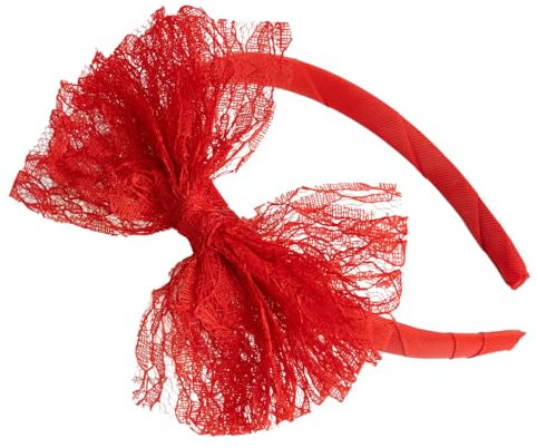 Wambere Serre-tête pour femme avec grand nœud, en dentelle, vintage, bandeau pour cheveux, accessoires de cheveux, pour femmes et filles, pour un port quotidien, rouge
