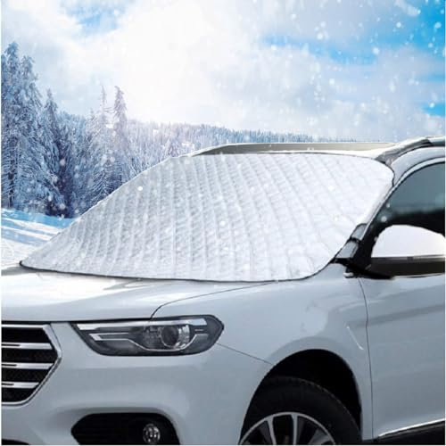 Aonveki Frontscheibenabdeckung Scheibenabdeckung Auto Winter, Ultra-Dick Windschutzscheiben Abdeckung Winter Sonnenschutz Auto Frontscheibe, gegen Schnee, EIS, Frost, Staub, Sonne (147x116 cm) 