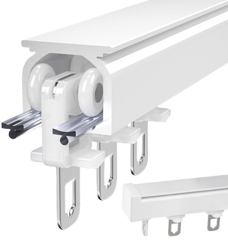 V3VOGUE Aluminium Gardinenschiene Schiebevorhänge Schiene 0,5m 2,5m 4,8m 6,0m Vorhangschienen Für Wand- Oder Deckenmontage, Wohnraumteiler, Sichtschutz Und Heimdekoration, Gardinenstange