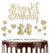 mciskin 14th Happy Birthday Candles Cake Toppers, Crown Number 14 Candle for Cake, Girls 14th Birthday Decoration, Cake Candle Cake Topper for Women Birthday Party Wedding Anniversary (Champagne Gold)