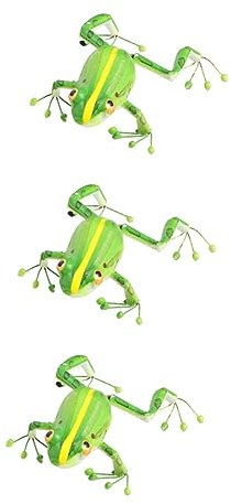BESPORTBLE 3 Stücke Exquisite Malerei Technik Glatte Eisen Frosch Figurine Statue Handwerk Figurine Für Familie Decor