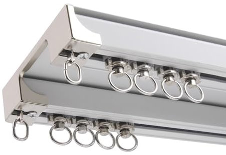 Deckenschiene Robuste Gardinenleisten 2 Läufig, Vorhangschiene Deckenmontage, Aluminium Gardinenschiene Für Raumteiler, Wohnzimmer, Schlafzimmer, Büro (Size : 2.8m(2 * 1.4m))