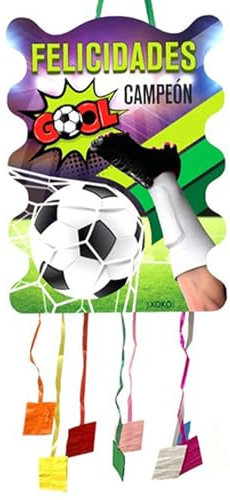 Deliex. Piñata cumpleaños infantiles grande FUTBOL 53 * 40 * 10. Piñata Decoración Fiestas Infantiles Niño y Niña - Piñatas para rellenar con juguetes y chuches. (FUTBOL 53 * 40 * 10)