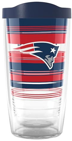 Tervis NFL New England Patriots - Hype Stripes Made in USA Double Walled Insulated Tumbler Travel Cup Keeps Drinks Cold & Hot, 16oz, Classic
