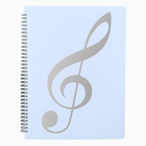 MUROAD A4 Notenmappe für Notenblätter, Music Sheet Chormappe（Blau） | Notenhalter, Anmerkungen, beseitigt Blendung, 60 Seiten Notenordner, Spiralbindung, Organizer, Notenaufbewahrung