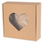 Paxit - Geschenkbox mit Fenster Herz 30 Stück, Pakete für Versand, Verpackungsmaterial Karton 200x200x50 mm, Elegant und Universal Kartons Versand mit Sichtfenster