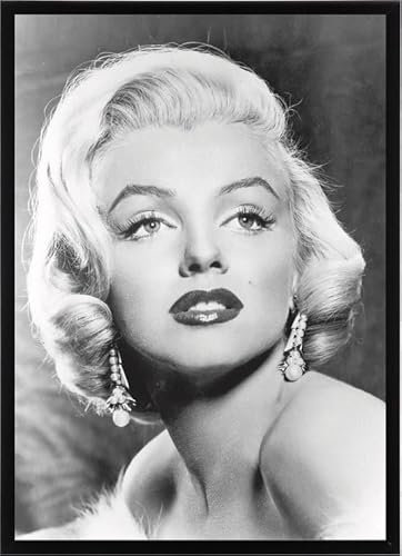 Esque - Poster In Schwarzrahmen - Marilyn Monroe - Schwarz/Weiß - Large 70x50 cm - Vintage - Movie