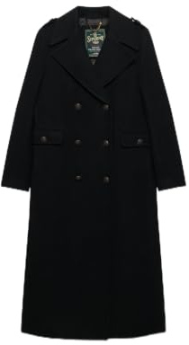 Superdry Damen Zweireihiger Mantel aus Wollmischung