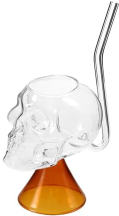 SHOWERORO Calice Da Vino A Forma Di Teschio Bicchiere Trasparente in Resistente Per Cocktail Vino E Whisky Per Feste E Halloween