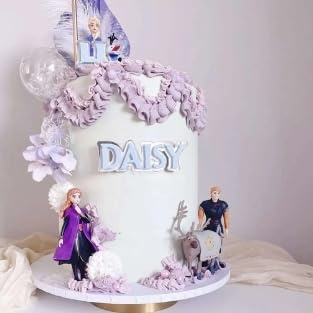 Personalised Blue and White Cake Topper for Frozen Themed Cakes