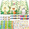 NlsqEU Dschungel Party Mitgebsel Set, Tiere Party Mitgebsel, Dschungel PartyMitgebsel, Tiere Geschenktüten, Schnapparmband, Schlüsselanhänger, Spielzeug Stempel, Aufkleber und Ring