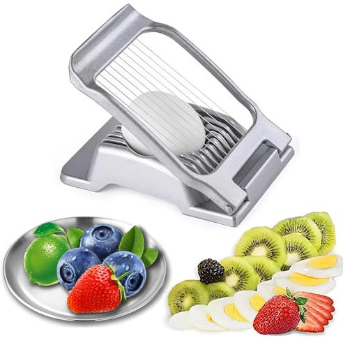 Egg Slicer for Boiled Eggs, Multifunctional Egg Cutter, Luncheon Meat Slicer with Stainless Steel Plate, Fruit Soft Cheese Slicer, Cheese Cutter with Wire, Cheese Slicer, Butter Cutter with Wire