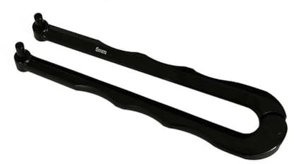 SEIWEI 5mm, Verstellbarer Stirnlochschlüssel aus Stahl, Öffnungsbereich 3-8 mm für runde Muttern, schwarzes Finish, vielseitiges Werkzeug für gebohrte Löcher