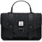 Islander Harris Tweed Large Satchel, Schwarzes Fischgrätenmuster