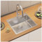 Auralum Fregadero de 54 x 49 cm de acero inoxidable+grifo de cocina extensible