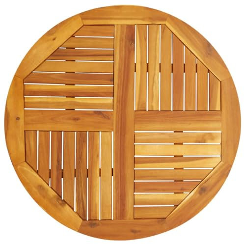 Xichuzi Tablero de Mesa Redondo Madera Maciza de Acacia Ø80x2,2 cm, Tableros para Escritorios, Tableros para Mesas De Comedor - 4004250