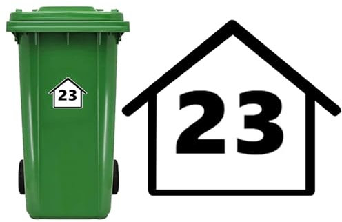 HOME'S FRIEND 4pack Bin Numbers for Wheelie Bins,Personalised Bin Stickers,Weatherproof Vinyl Dustbin Number Stickers,Custom Stickers with House Number Street Name