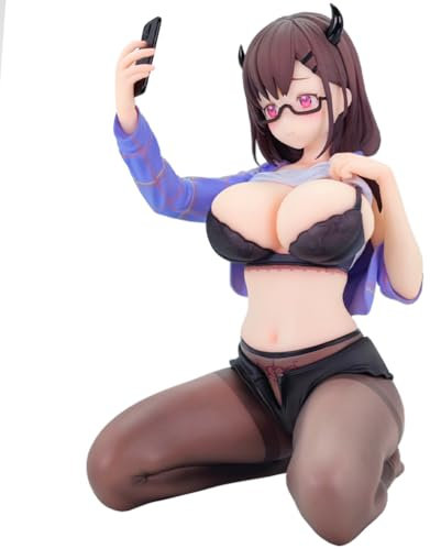 YLEAFUN Mocha Jiang Jiang Jiang Figur Statue Anime Teufelsmädchen Figuren Kniend Cartoon Charakter Modell Desktop Ornament 15cm