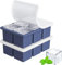 Theuwnee® Large Ice Cube Tray for Whiskey: Big Square Ice Cube Maker for Cocktail - 2Pack Silicone Old Fashioned Ice Cube Trays - 2inch Huge Cubed Ice Trays for Whisky (Dark Blue)