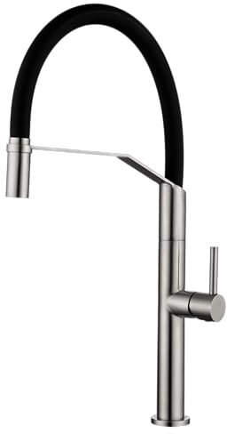 GALYON IMEX Grifo Cocina Flexible - DEVA Grifo Cocina Monomando con Caño Flexible, Fabricado en Acero Inoxidable S.316, Cartucho Cerámico Ø25mm, Máxima Resistencia
