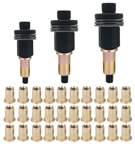 BAPPKON 3-teiliges Nietmutternzangen-Set, 30-teiliges metrisches Nietmuttern-Kit, für M4、M5、M6 Nietmutternzangen, Kohlenstoffstahl-Nietmuttern, Nietmutternzangen-Werkzeug-Set, für manuelles