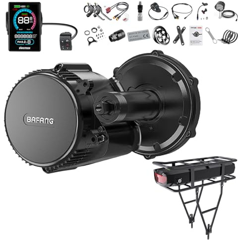 BAFANG 750W Mittelmotor BBS02B mit 48V18,2Ah Gepäckträger Batterie und VD618 Display Mid Motor CAN Protokoll Electric Bike Umbausatz mit 44T Kettenblatt Ebike Umbausatz für BB68-73mm Moutainbike
