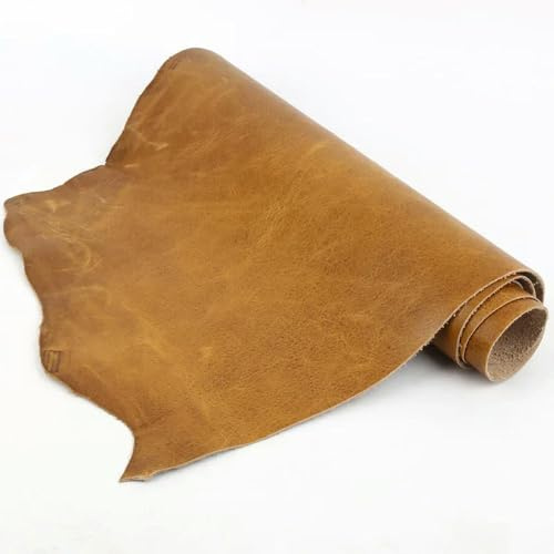 VIXDA Retro Rindsleder Rohleder Hellbraun Sofa Möbel Verfärbung Kopfschicht Leinwandbindung Ölwachs Echtleder Stoff