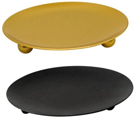 HAMPPLIES 2stücke Dekoratives Aus Eisen-kerzenhaltern Mit Tablett Moderner Eleganter Kerzenständer Für Hochzeiten Und Heimdekoration Für Romantische Anlässe Und Festliche Tischgestaltung