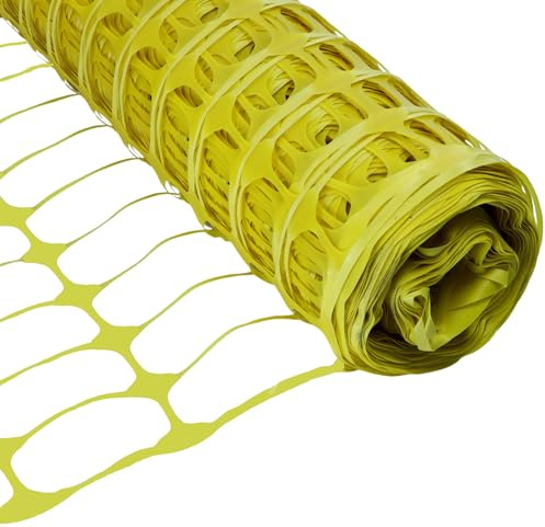 Vigil 50 Metre Roll Barrier Fencing - Yellow | Flexible, Durable and Weatherproof Mesh Plastic
