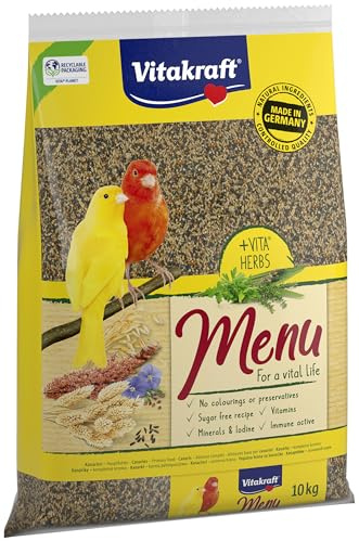 Vitakraft Menu 10 kg, Nourriture Principale pour canaris, avec vitamines, avec Complexe immunitaire Actif et Herbes (1 x 10 kg)