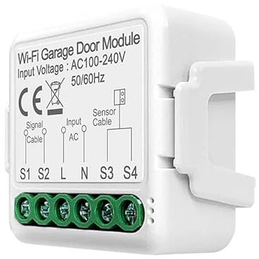 Tuya WiFi Smart Garage Door Opener Controller — Voice & Remote Control, Works with Google Home, DIY Module, App/Schedule/Timer, No Hub Needed
