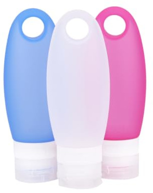 Travel Silicone Bottle 98ml Refillable Portable Squeezable Container | Silicone Body for DIY Lotions, Essential Oil Blends and Liquid Soaps, 14.5x4.5x4.5cm Size, Reusable