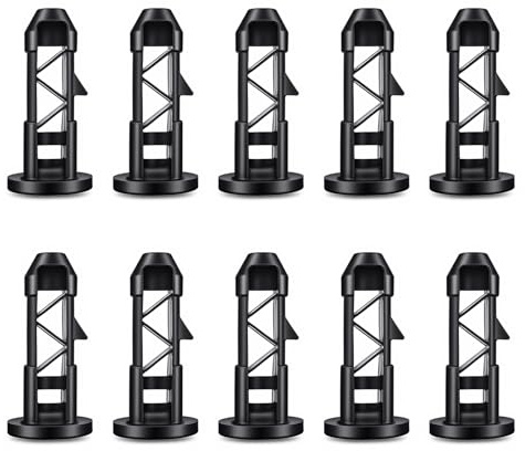 10 Pcs Wheelie Bin Lid Hinge Pins, Wheelie Bin Hinge Pin Plastic Plugs for Securing Outdoor Trash Bins Lids, Hinges Pins for Garden Waste Garbage Bins(Black)