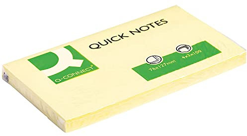 Q-Connect 76 x127mm Quick Note Repositionable Pad - Yellow,12