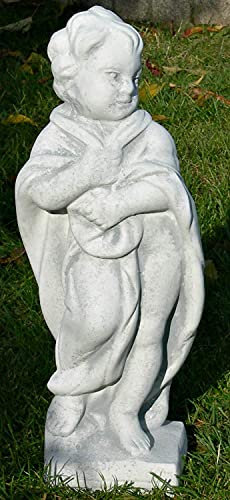 Deko Garten Figur Statue Putte Vierjahreszeiten Winter Dekofigur Gartenskulptur Skulptur aus Beton Höhe 50 cm