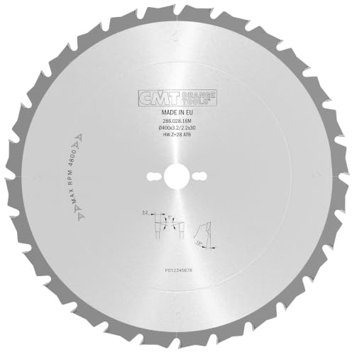 CMT Orange Tools 286.028.16M - Bau-Kreissägeblatt mit Begrenzer HW 400x3.2/2.2x30 Z28 5°ATB