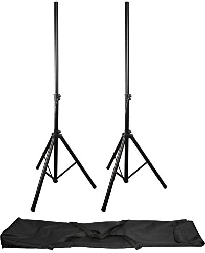 QTX Speaker Stand Kit Complete with Carry Case 25Kg Max Load Per Stand
