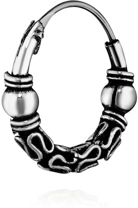 NKlaus Einzel 925 STERLING SILBER Keltische Celtic Gothic Creole 15mm 7233