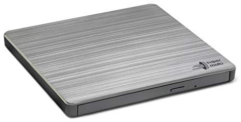Hitachi-LG GP60 External DVD Drive, Slim Portable DVD Burner/Writer/Player for Laptop, Windows and Mac OS Compatible, USB 2.0, 8x Read/Write Speed - Silver
