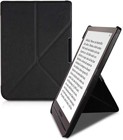 kwmobile Étui Compatible avec Pocketbook InkPad 3/3 Pro/Color/Vivlio InkPad 3 Coque - Étui à Rabat magnétique Tablette eReader Similicuir - Noir
