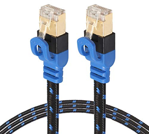 LAN rete cavo Ethernet Patch Cable CAT7-2 Placcato Oro CAT7 Piatto Ethernet 10 Gigabit A Due Colori-intrecciato Cavo Di Rete LAN For Il Modem Router Di Rete LAN, Con Schermati RJ45 Connettori, Length0
