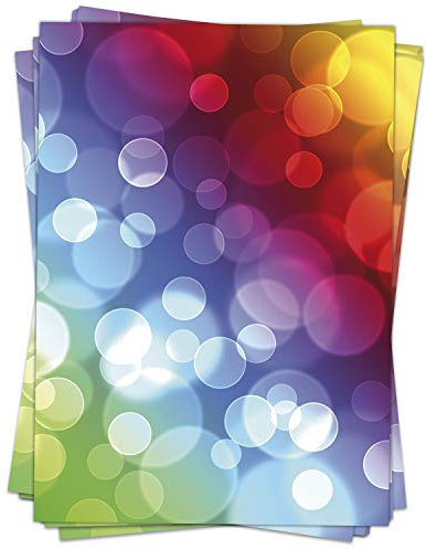 50 Blatt Briefpapier (A4) | Bunte Funky Regenbogen Blasen | Motivpapier | edles Design Papier | beidseitig bedruckt | Bastelpapier | 90 g/m²