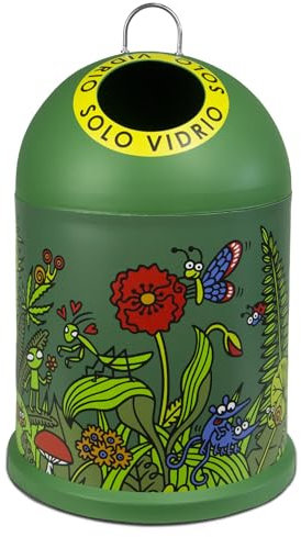 TIENDA EURASIA - Cubo de Basura para Reciclaje de Vidrio Original, Medidas: 29x29x45cm (INSECTOS)